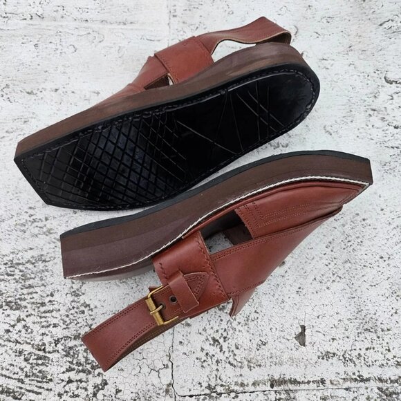 Kaptaan Chappal Men Sandal Shoes Brown Genuine Leather Upper Ethnic Size 8.5US main image 8
